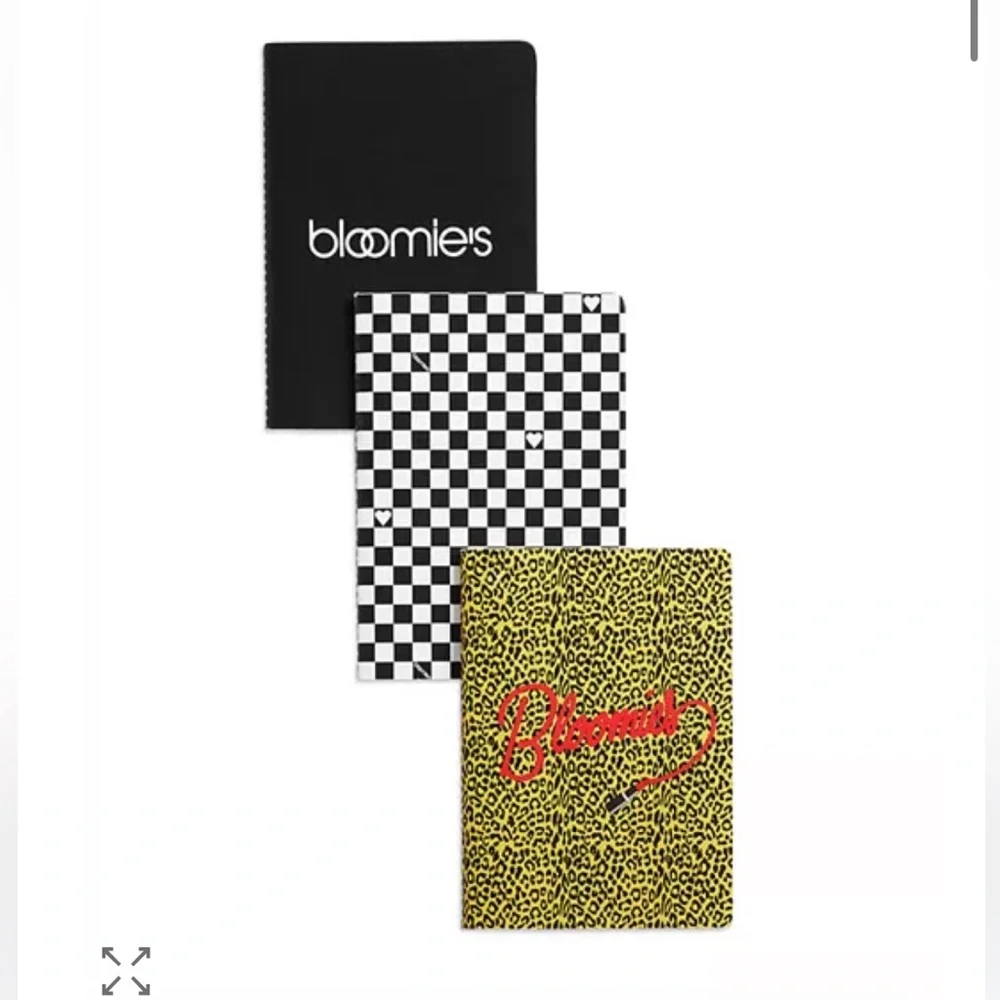 NWT Bloomingdale’s Bloomies Notebook 2 Sets of  3 - Floral Crest & Black Cheetah